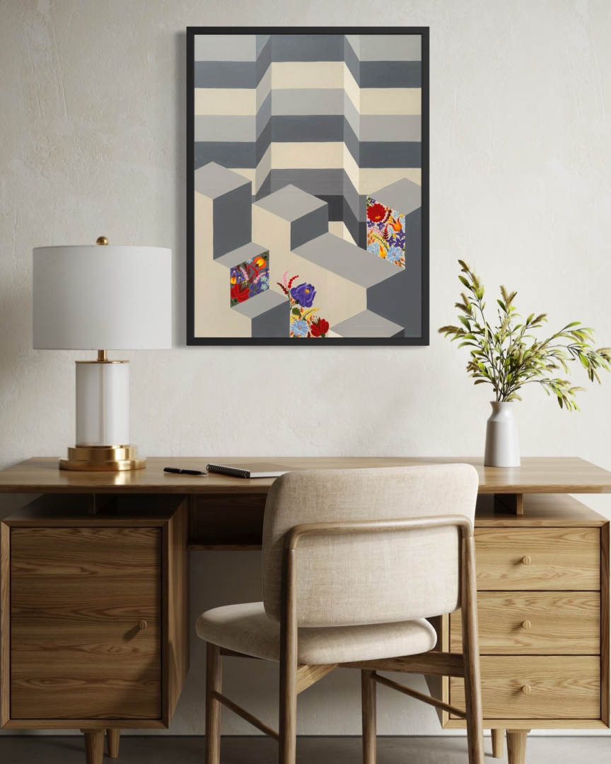 Ébredés 60x80 cm, geometrikus festmény 1